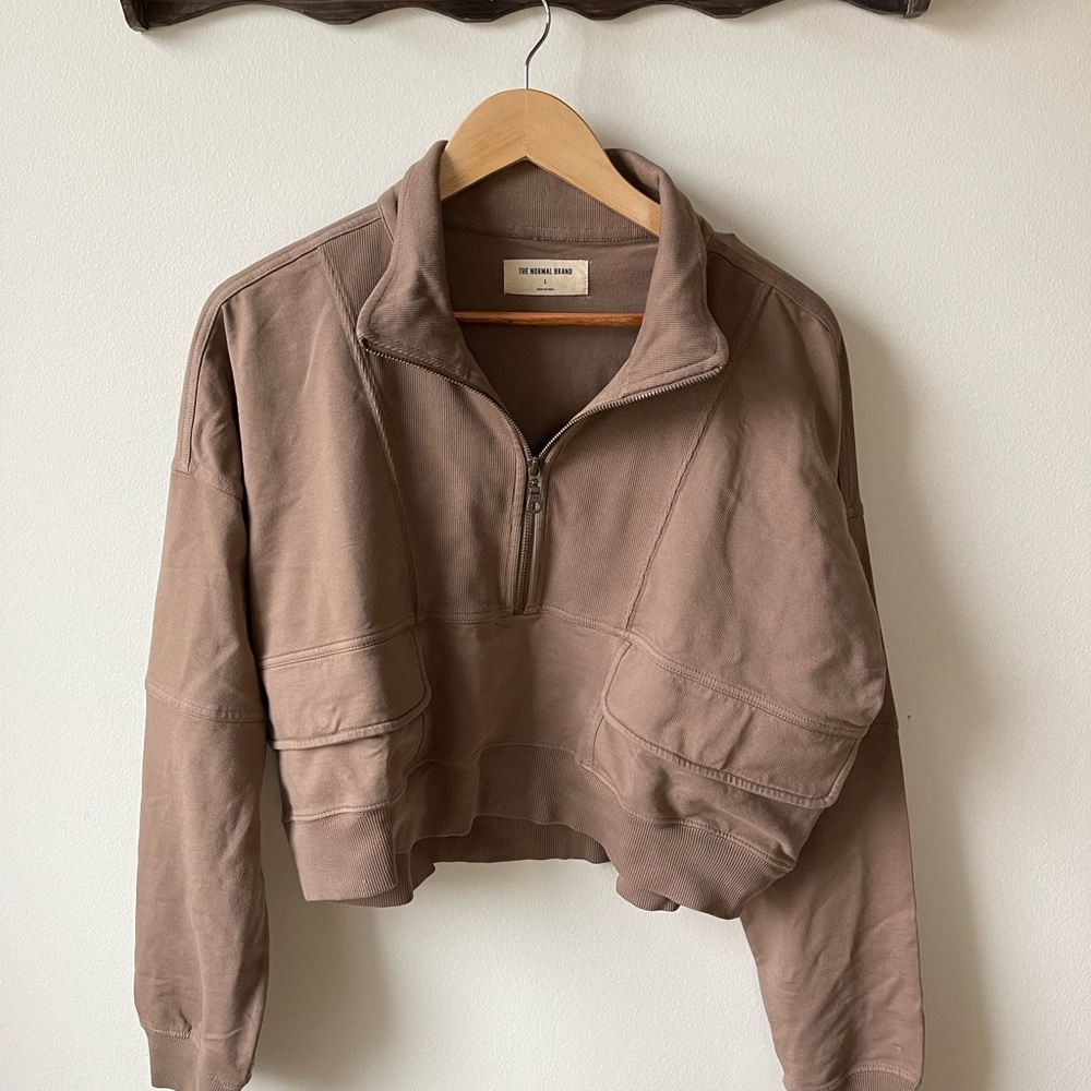 NWT The Normal Brand Tentoma Utility Half Zip - Pine Bark